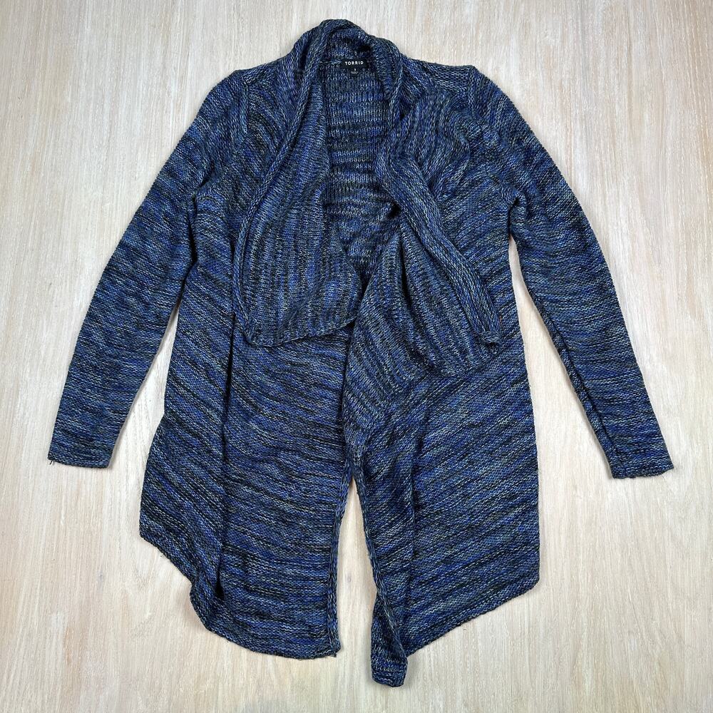 Torrid Marled Knit Draped Open Front Lounge Cozy Cardigan Sweater Plus Size 1X